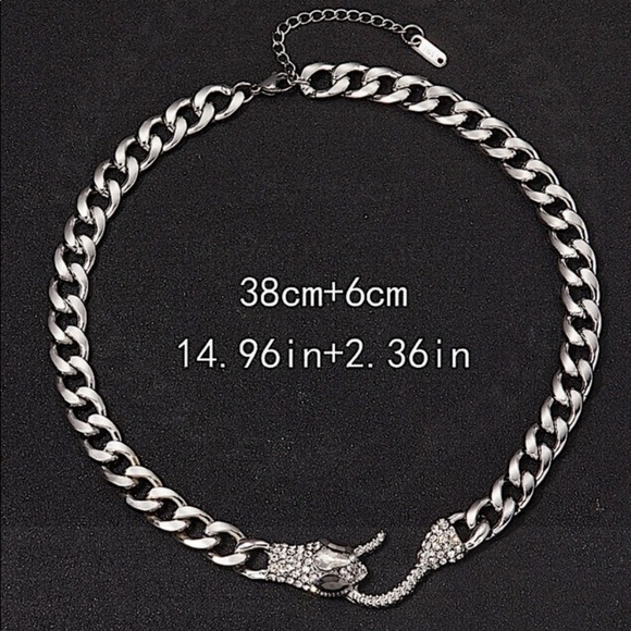 SILVER SNAKE CHAIN CHOKER - Picture 11 of 11